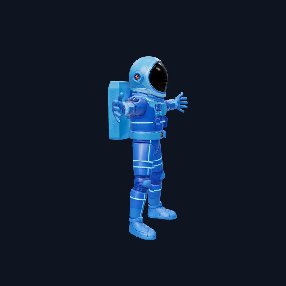 Futuristic Blue Astronaut model pack