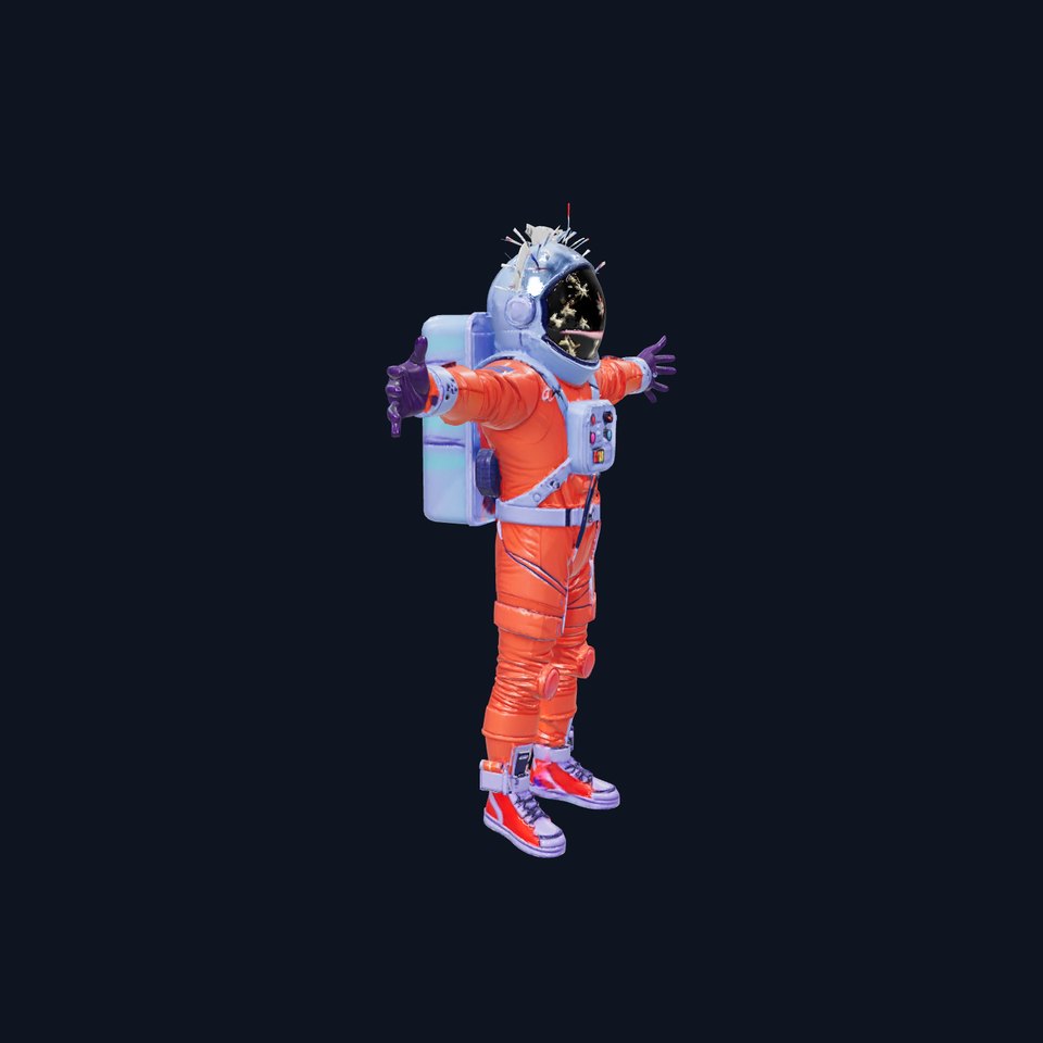Vibrant Orange Spacesuit model pack