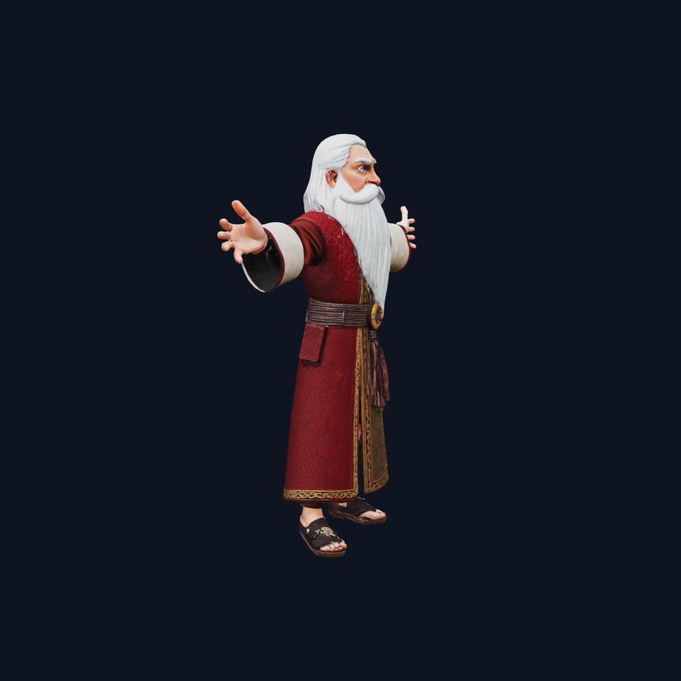 Wizard Elder Red Robe model pack