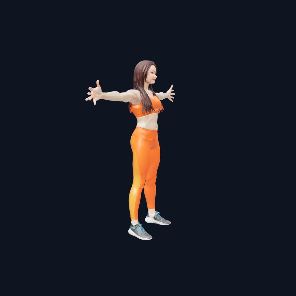 Vibrant Orange Fitness Attire model pack