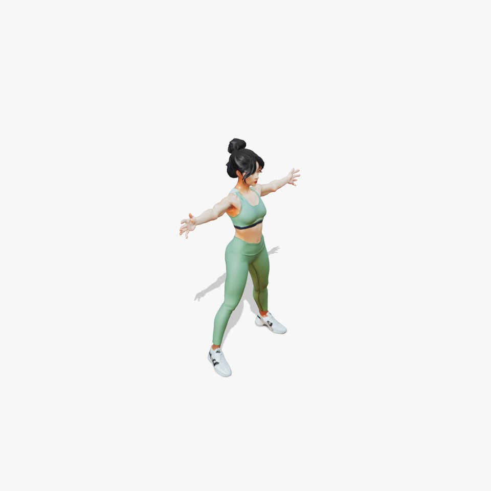 Green Athletic Figure model pack