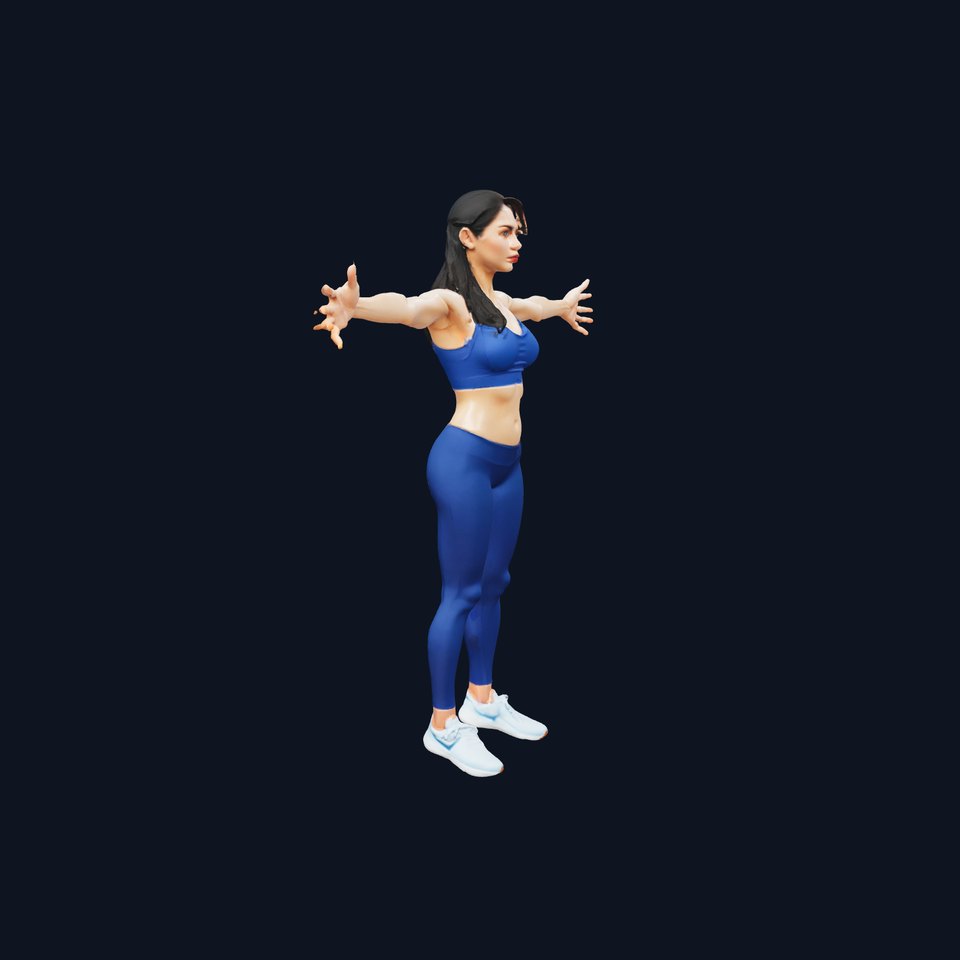 Athletic Woman Blue Outfit model pack