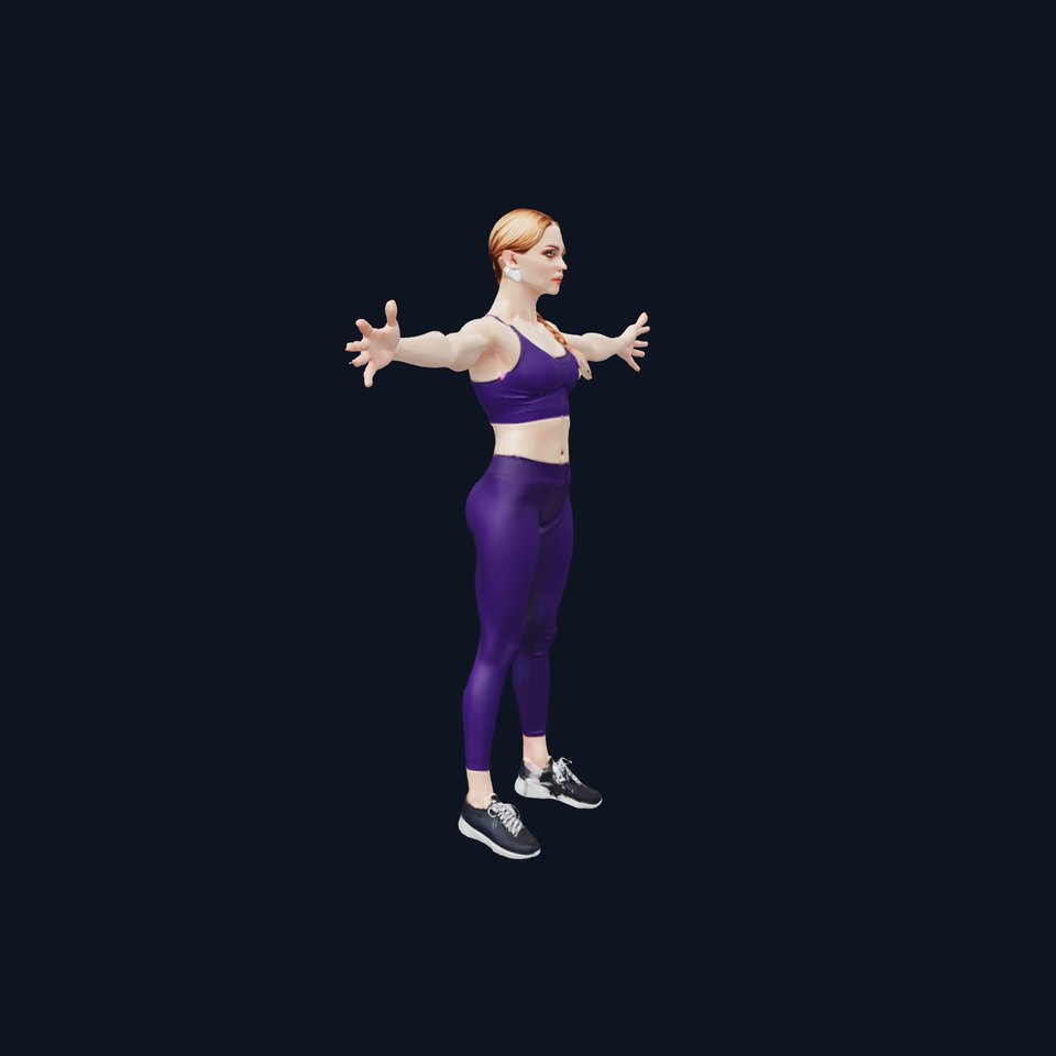Athletic Purple Outfit model pack