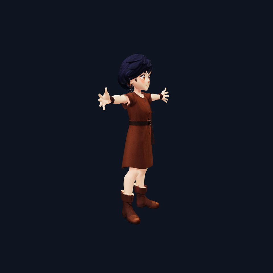Charming Brown Outfit Character model pack