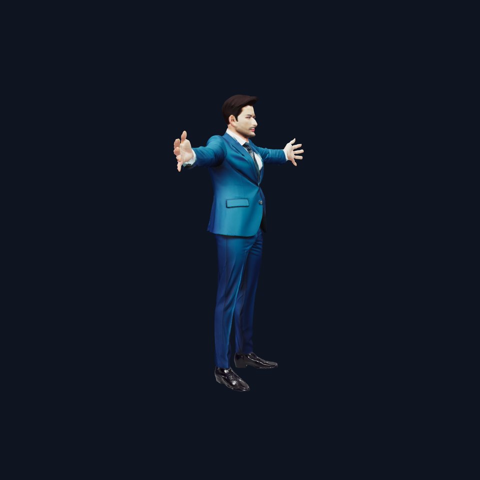 Elegant Blue Suit model pack