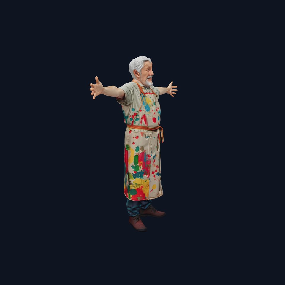 Colorful Artist Apron model pack
