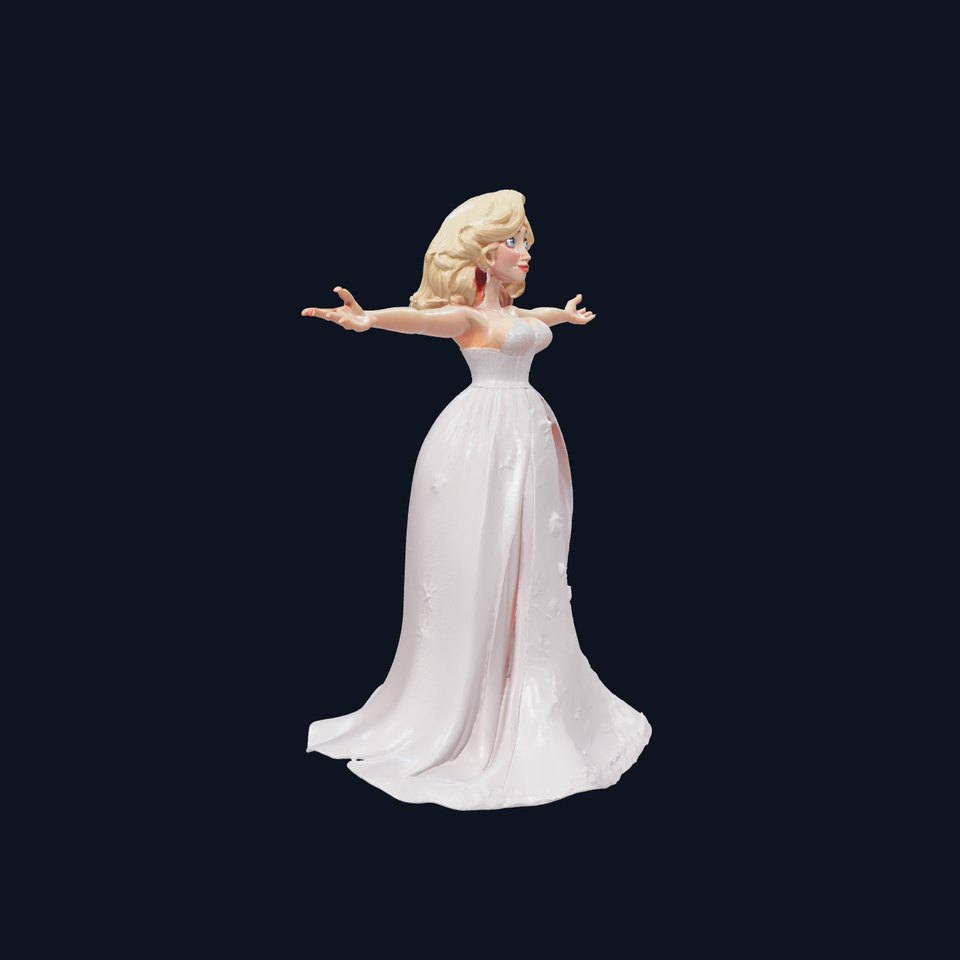 Elegant Gown Character model pack