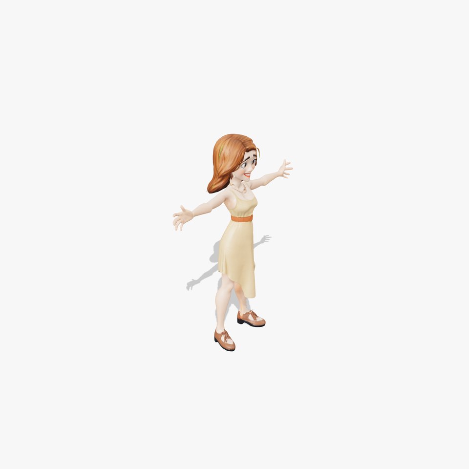 Cheerful Woman Character model pack