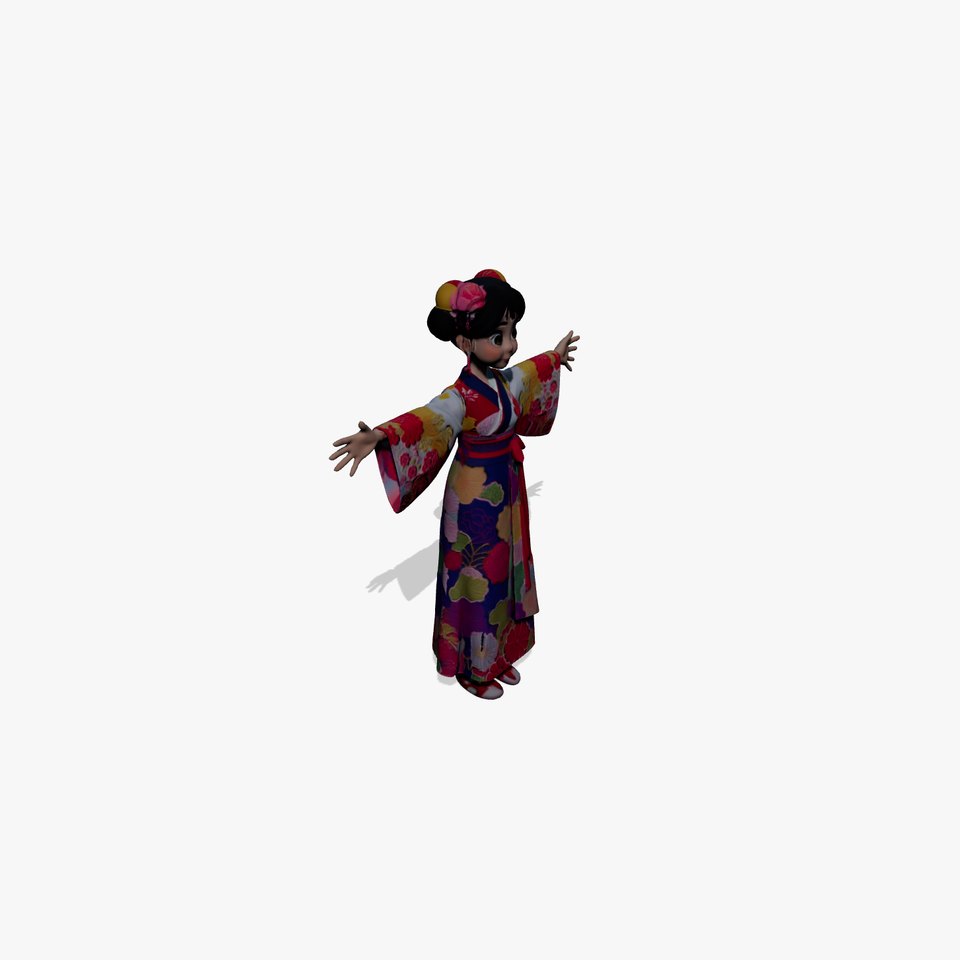 Colorful Kimono Character model pack