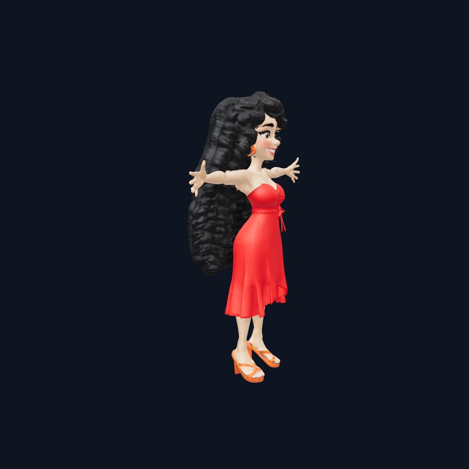 Curly Haired Character model pack