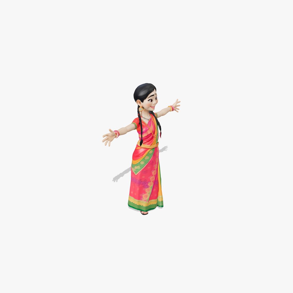 Colorful Sari Character model pack