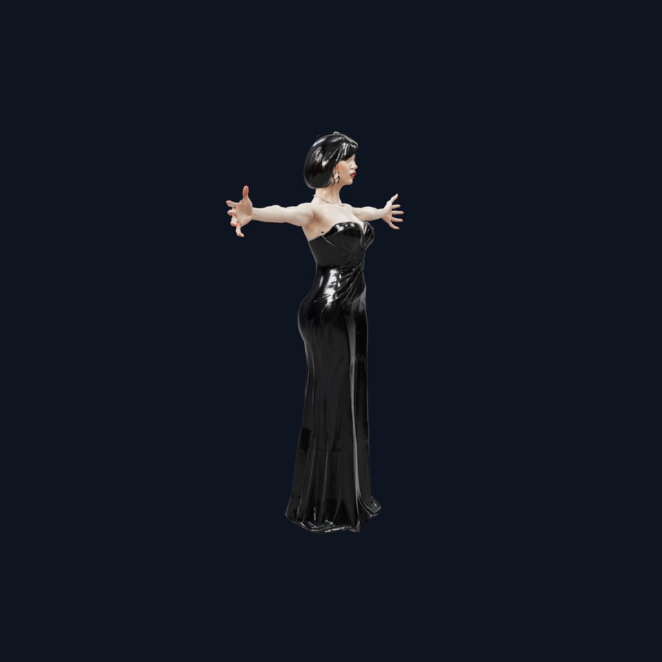 Elegant Black Dress model pack