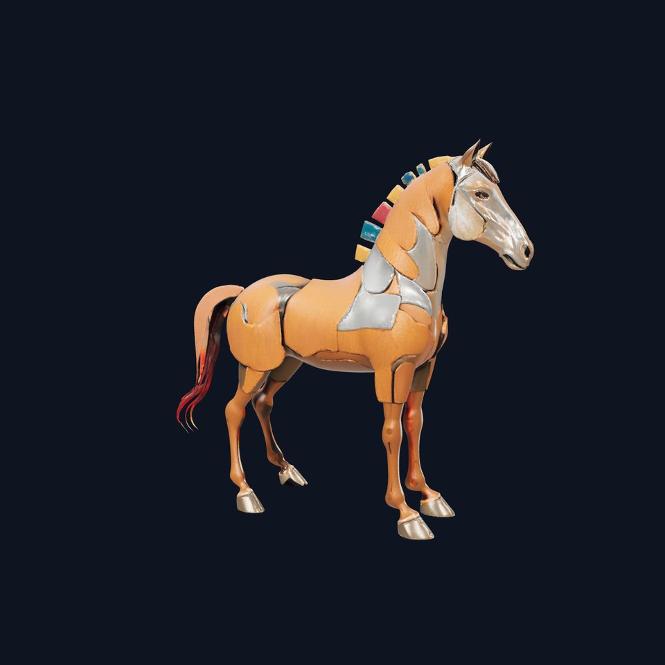 Rustic Metallic Horse model pack