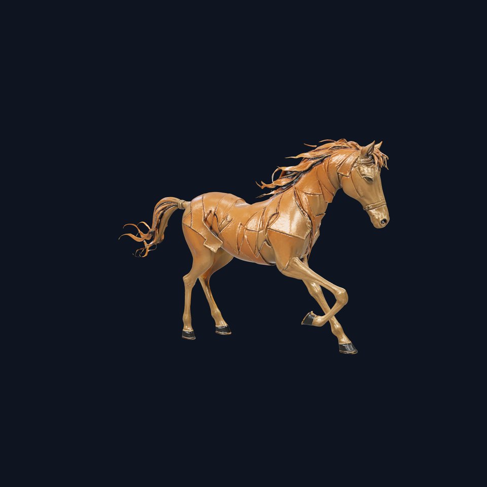 Metallic Horse Sculpture model pack