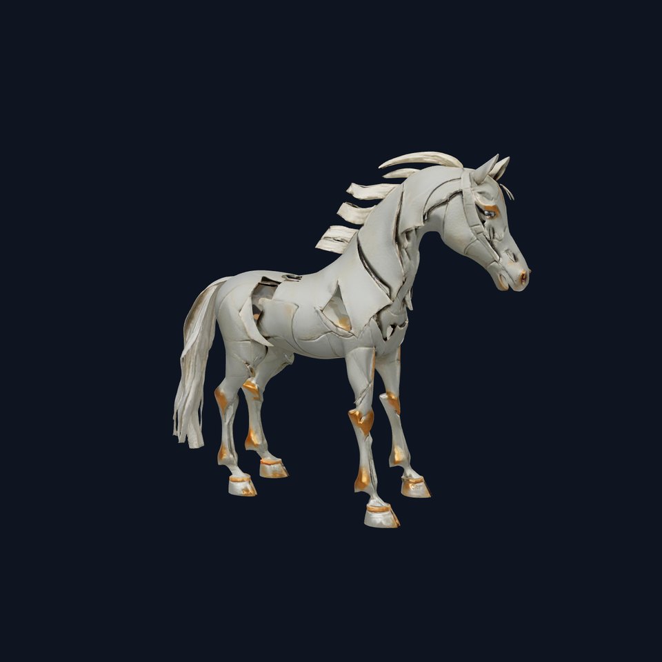 Metallic Horse Sculpture model pack