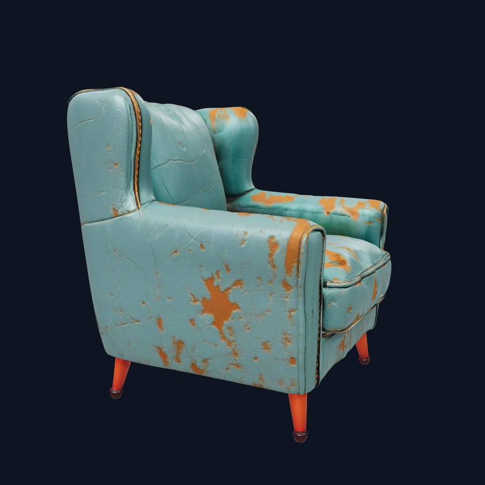 Vintage Turquoise Armchair model pack