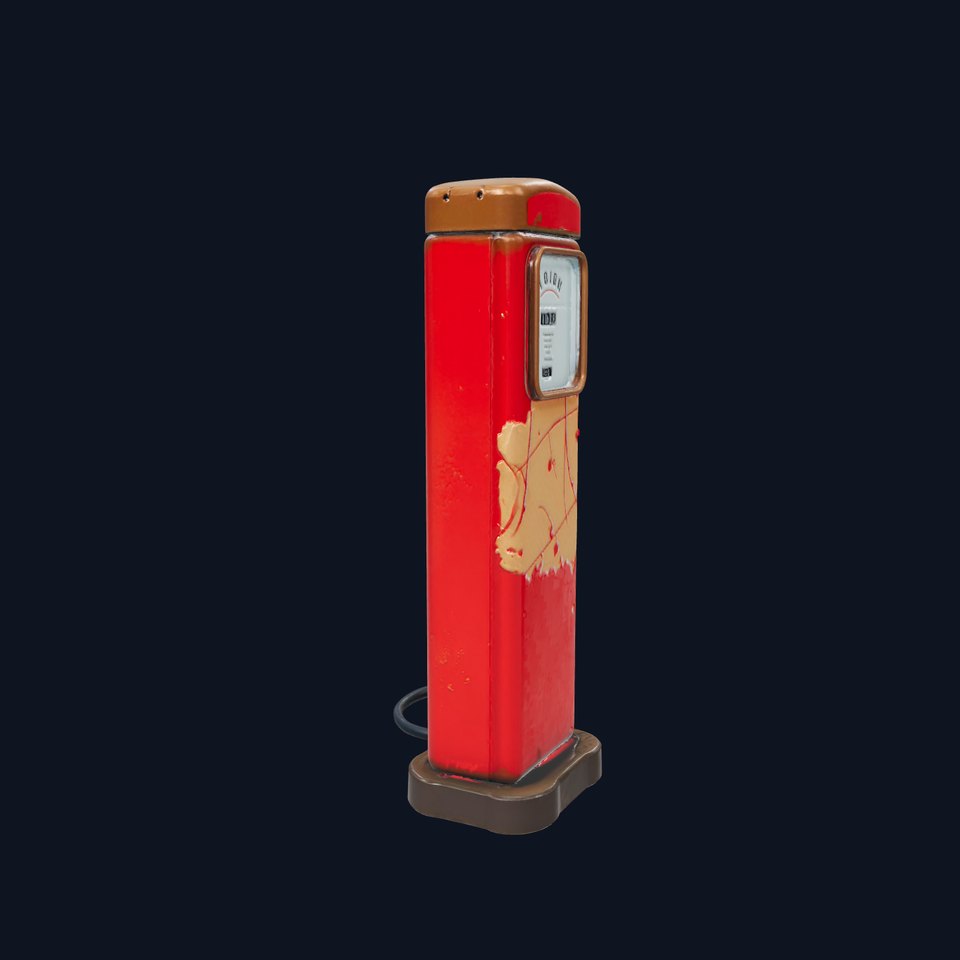 Vintage Red Gas Pump model pack
