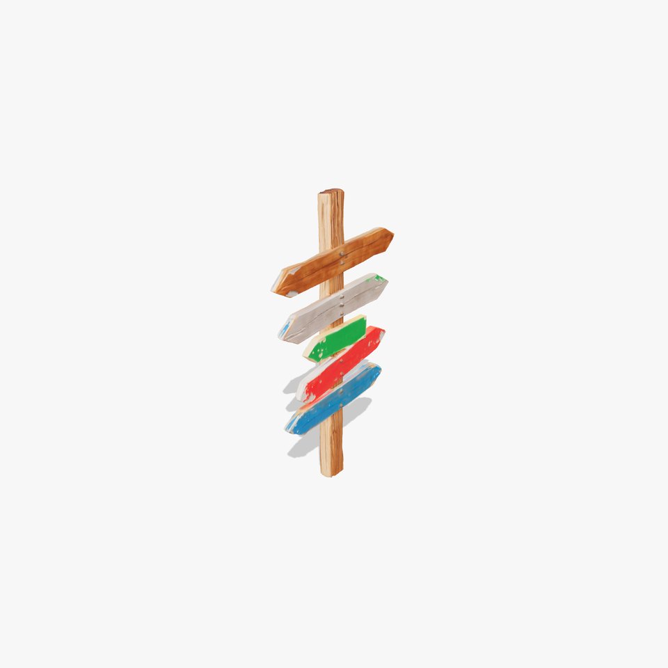 Colorful Wooden Signpost model pack