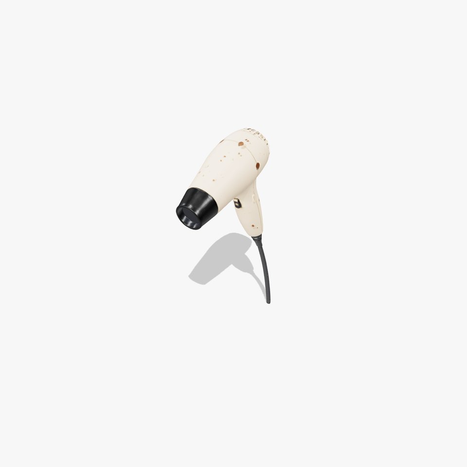 Vintage Cream Hairdryer model pack