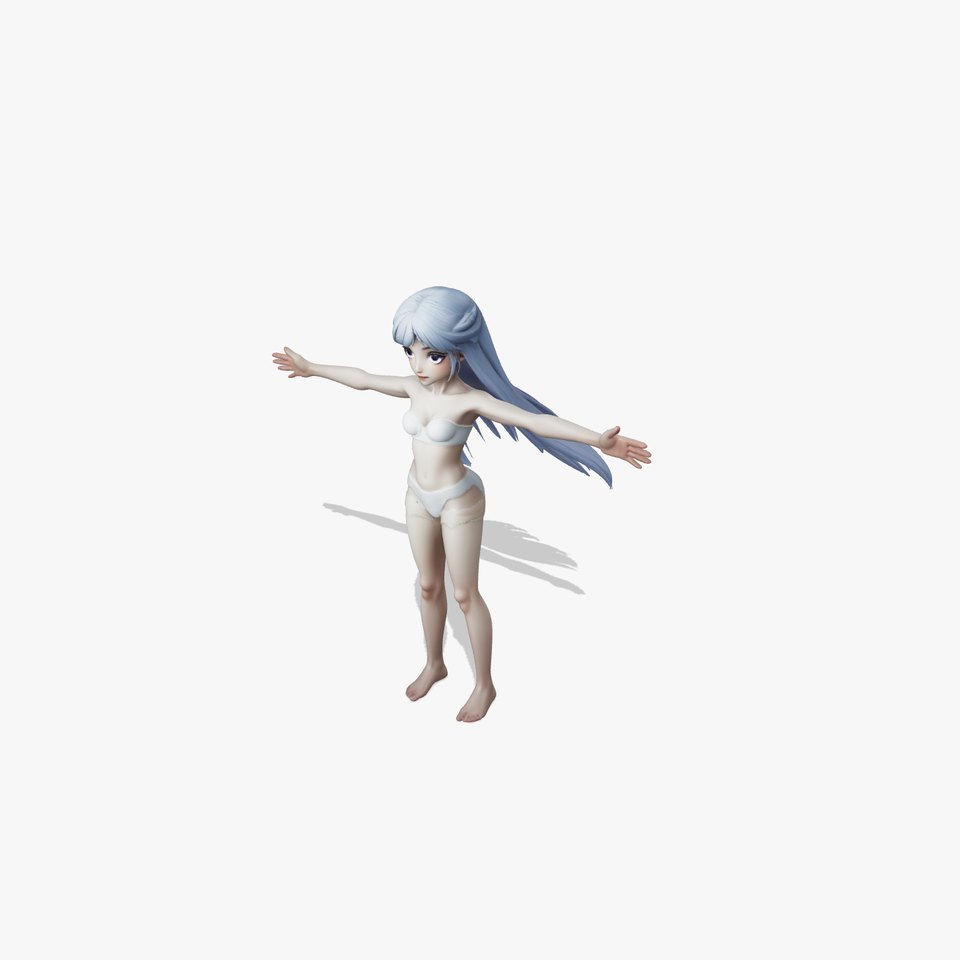 Ethereal Artist in Silvery-Blue