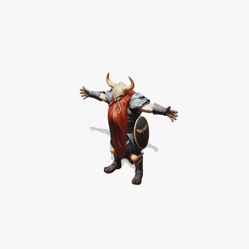 Dwarf Warrior with Red Beard and Adamantine Armor