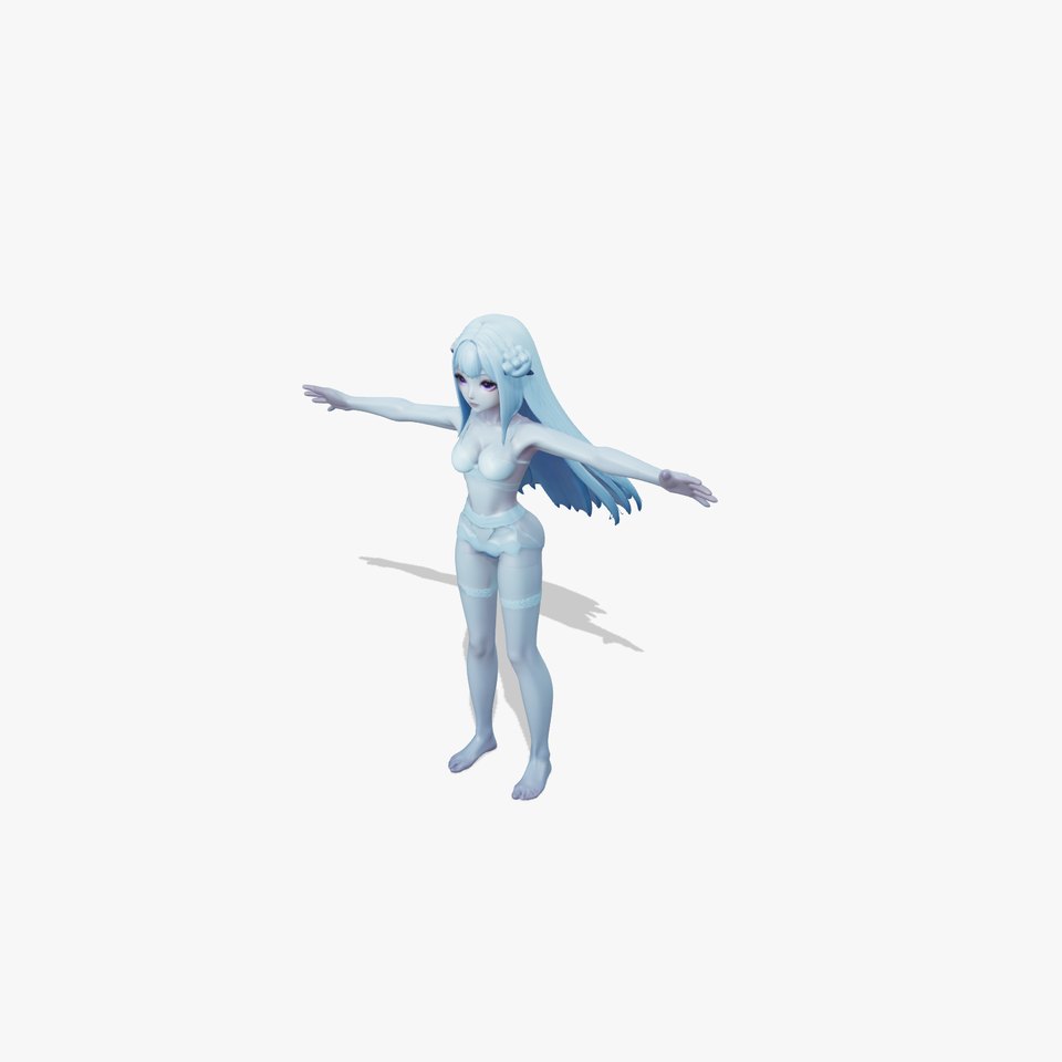 Ethereal Artist in Silvery-Blue