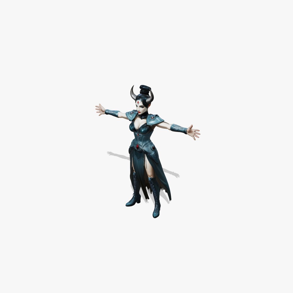 Fierce Queen in Dark Armor