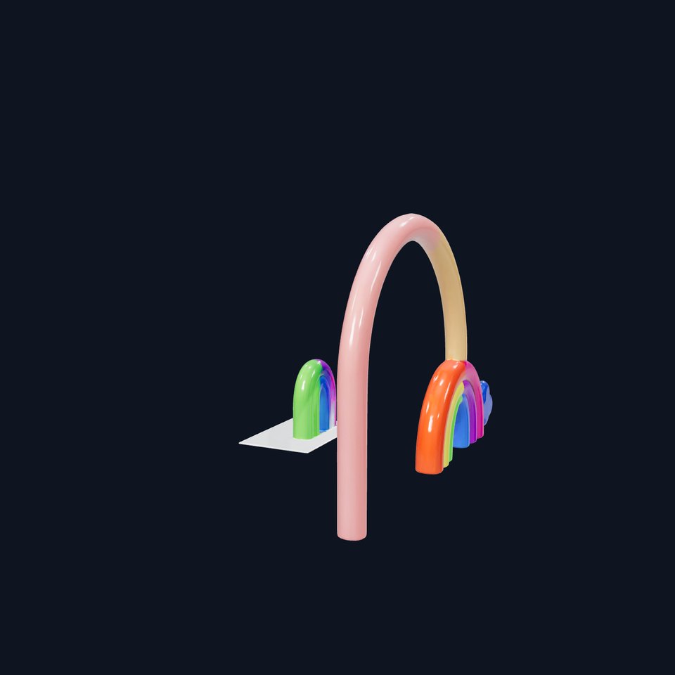 Rainbow Acrylic Shelf with Cloud Stoppers