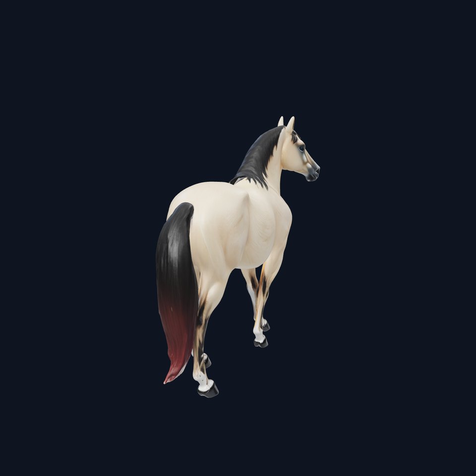 Andalusian Horse with Arched Neck and Proud Stance 3D Model