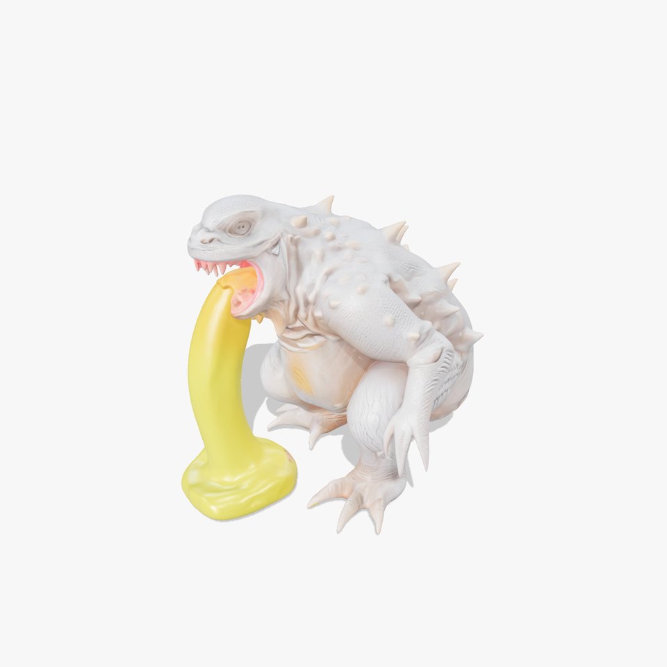 Glowing Slime Monster with Multiple Mouths