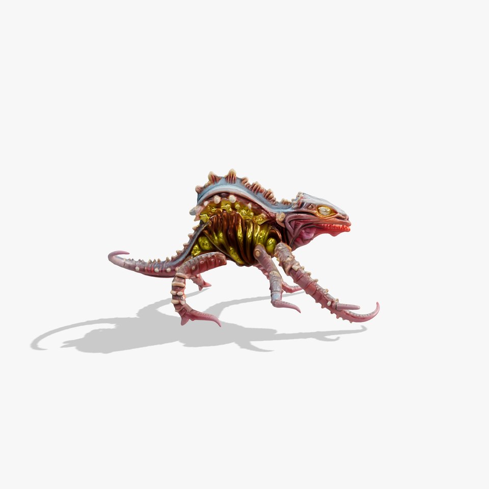 Alien Creature with Glowing Tentacles and Suction Cups