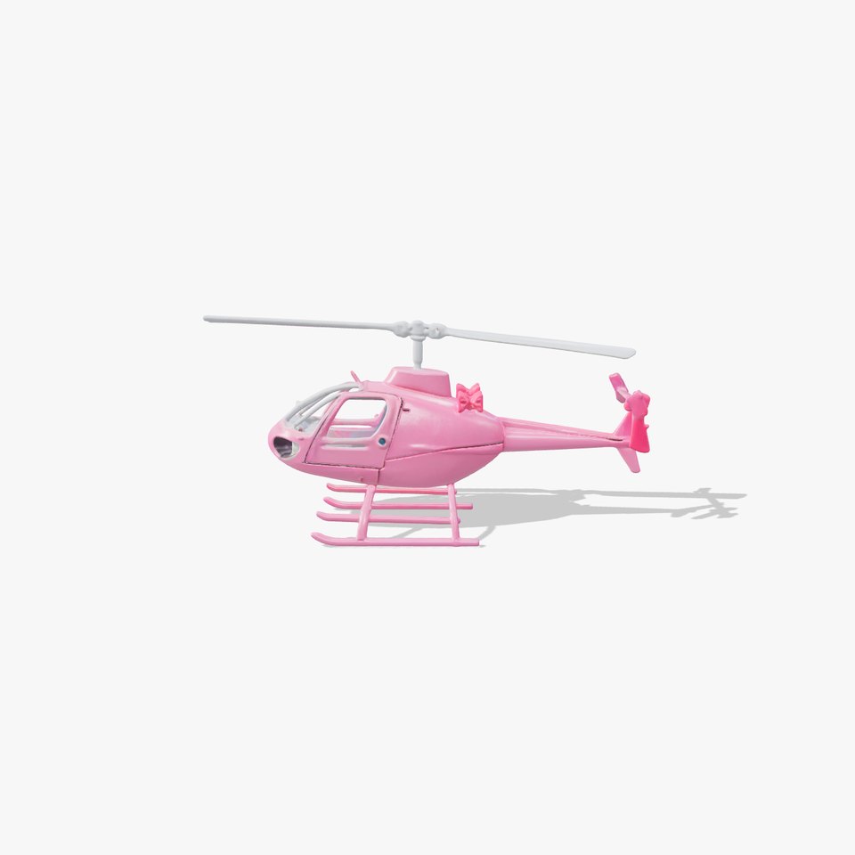 Pink Helicopter with Decorative Bows and Pearlescent Finish
