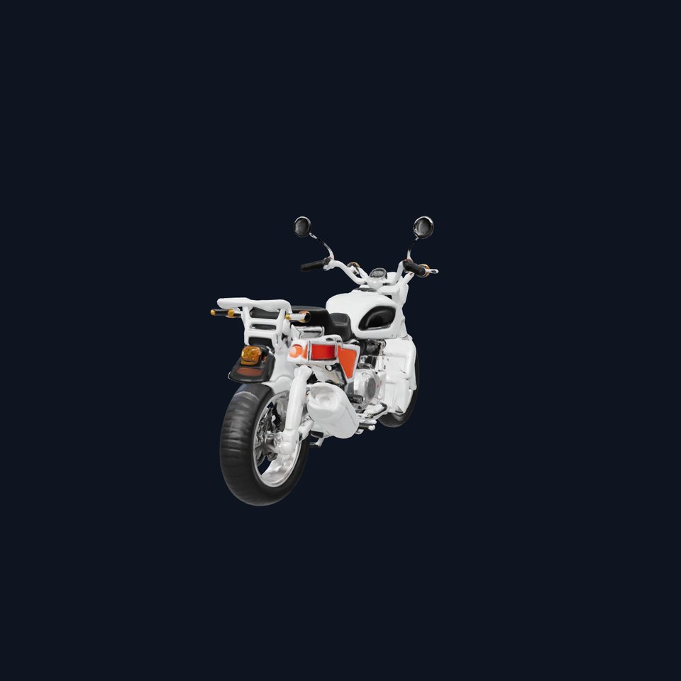 Compact Firefighter Motorcycle with Ladder and Orange Accents