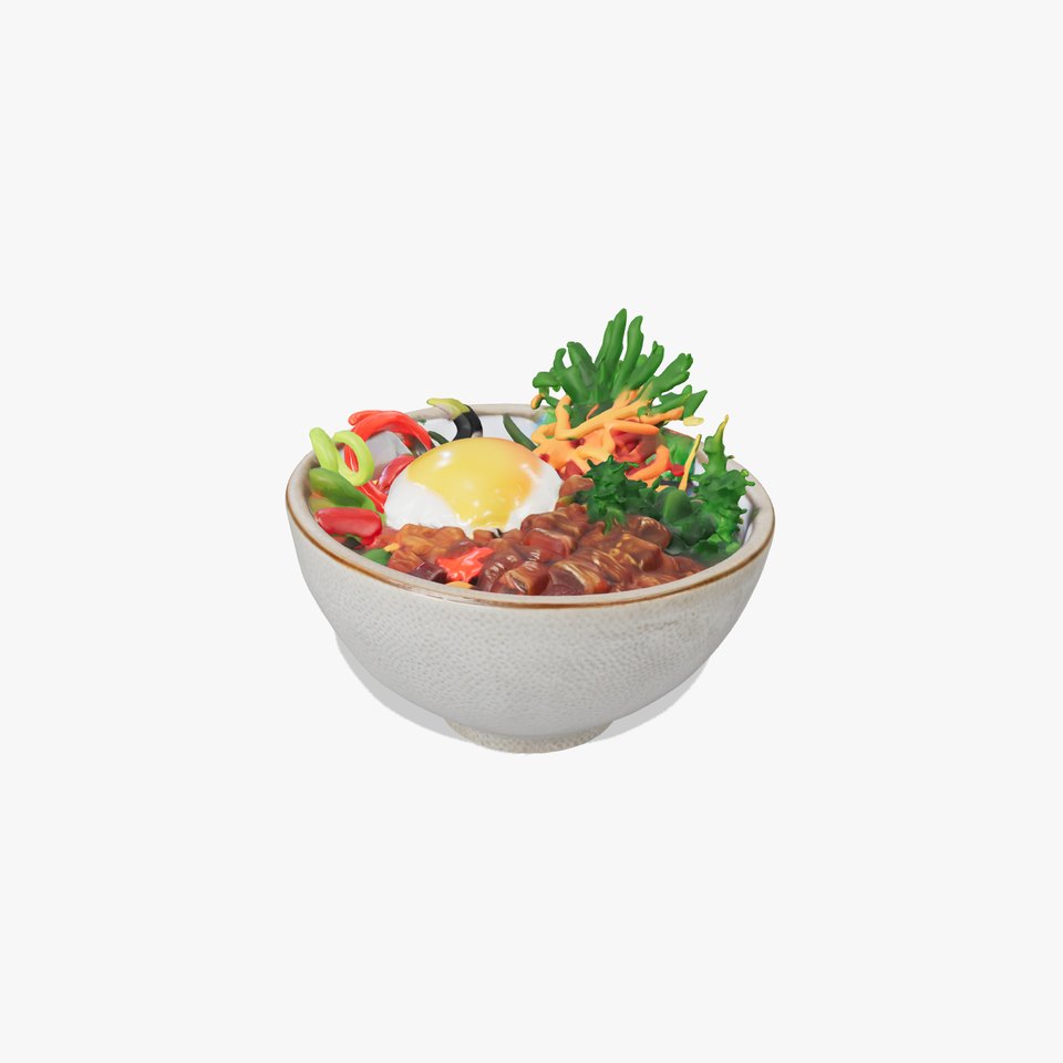 Korean Bibimbap Stone Bowl 3D Model