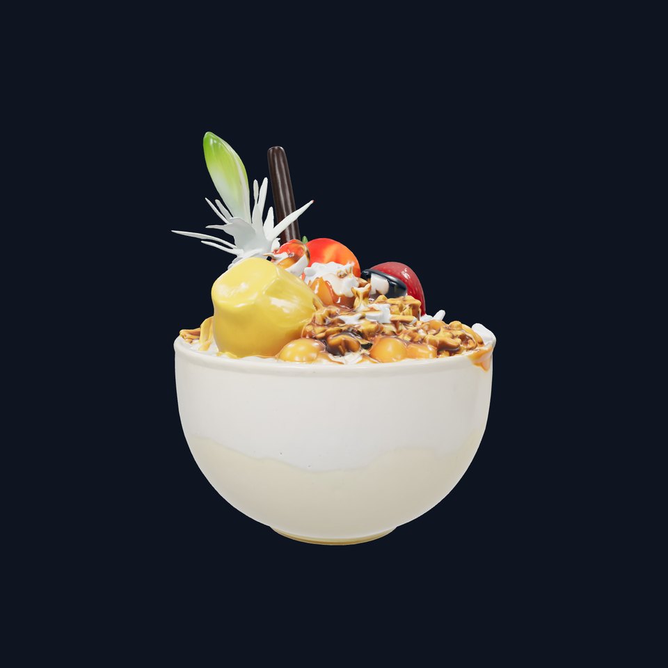 Tropical Smoothie Bowl 3D Model Pack