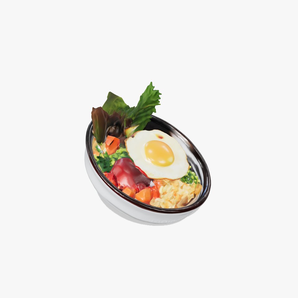 Korean Bibimbap Bowl 3D model pack