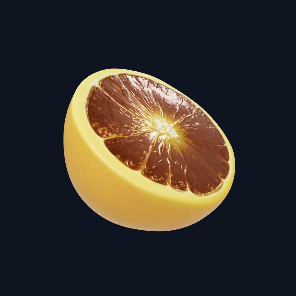 Citrus Slice Detailed Segments Glossy Texture model pack