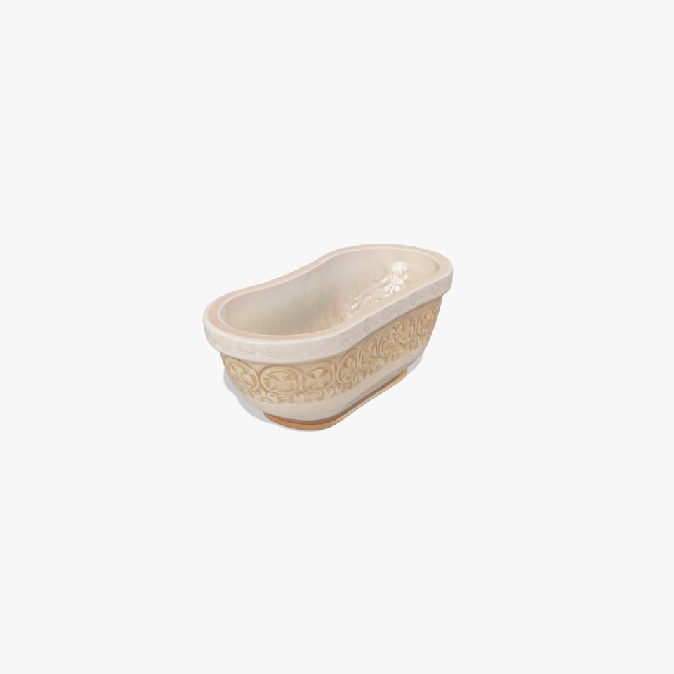 Oval Stone Bathtub Carved Luxury model pack