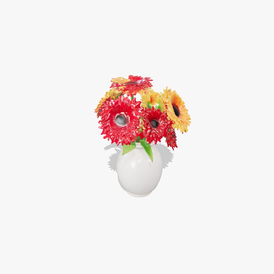 Floral Vase with Gerberas model pack