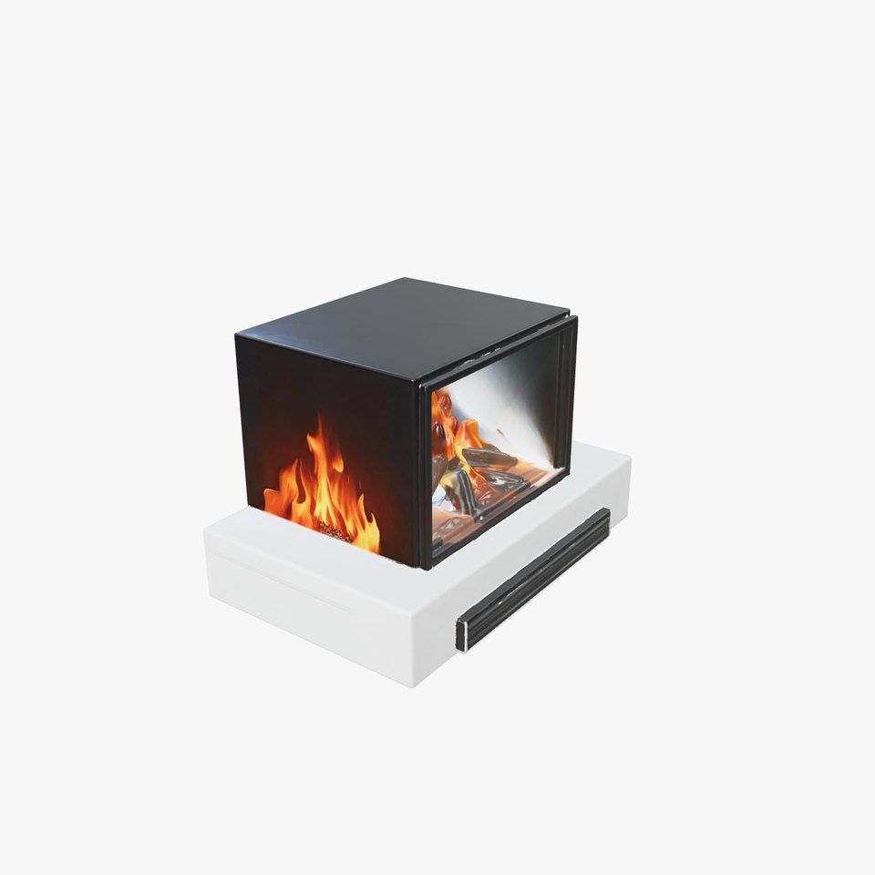 Modern Electric Fireplace with Portal model pack