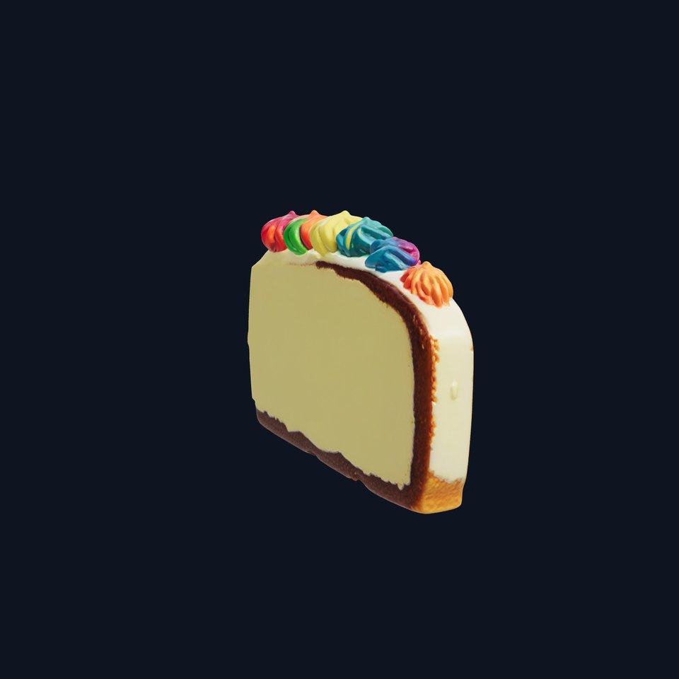Vibrant Rainbow Cake 3D model pack