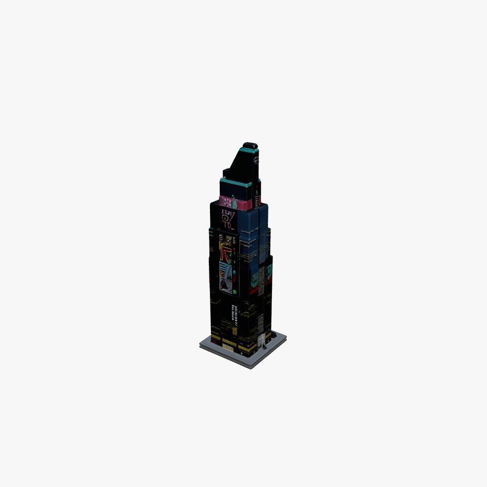 Cyberpunk Skyscraper Neon Facade model pack