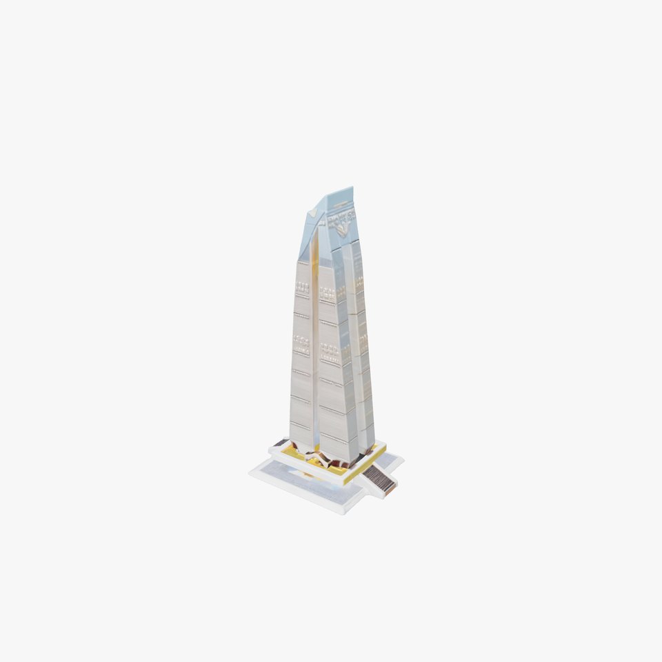 Futuristic Glass Skyscraper Architectural Composition model pack