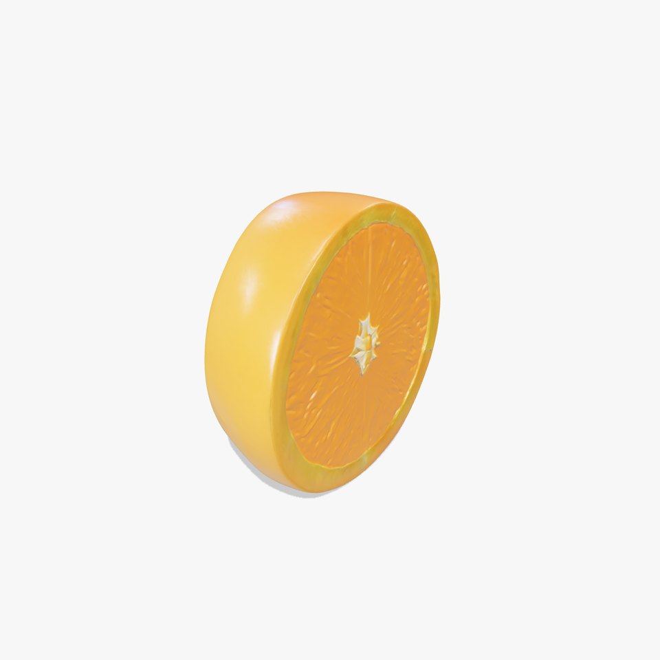 Orange Textured Slice Realistic Model Pack