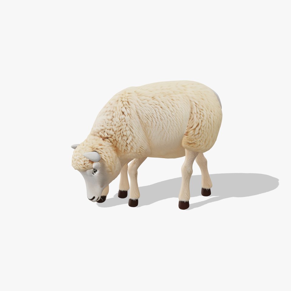 Fluffy Grazing Sheep model pack