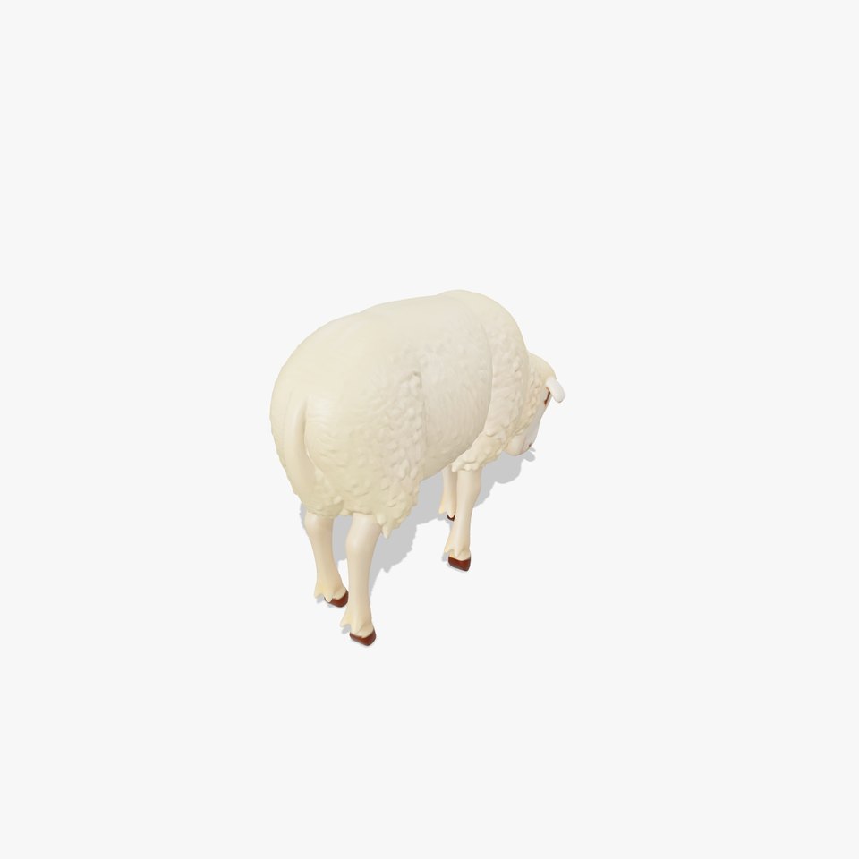 Pastoral Sheep Fluffy Grazing Stance model pack