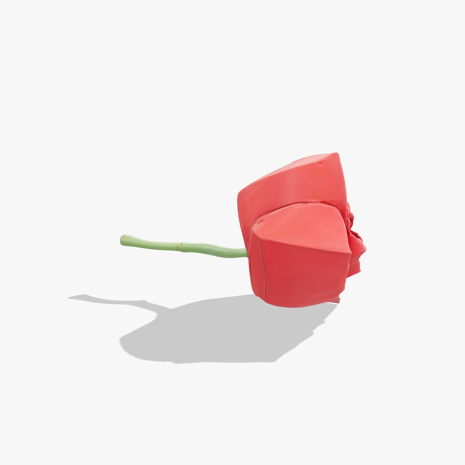 Origami Rose Floral Sculpture model pack