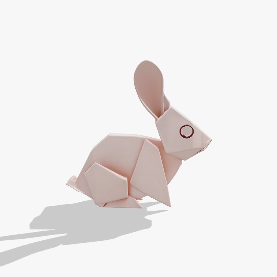 Playful Origami Rabbit Sculpture model pack
