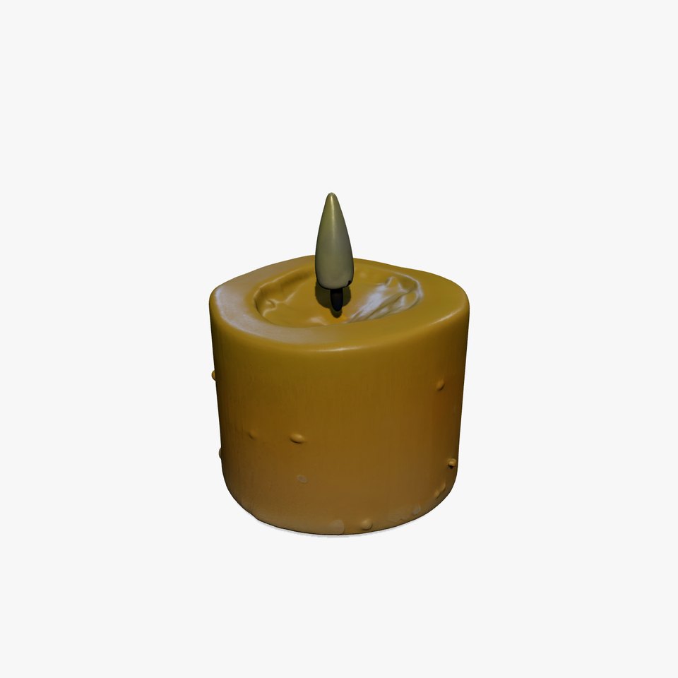 Cozy Candle with Textured Wax Surface model pack