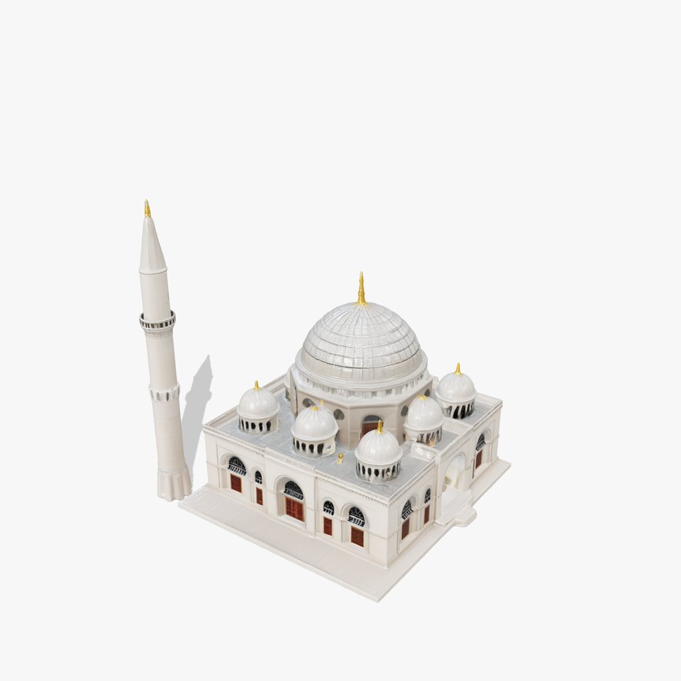Majestic Mosque with Minaret and Dome model pack